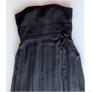 Ann Taylor Silk Black Strapless Corset Dress Lace Dark Romantic LBD Prom Dress